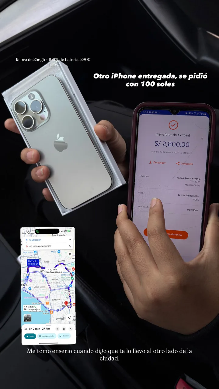 iPhone 15 Pro entregado al otro lado de la ciudad