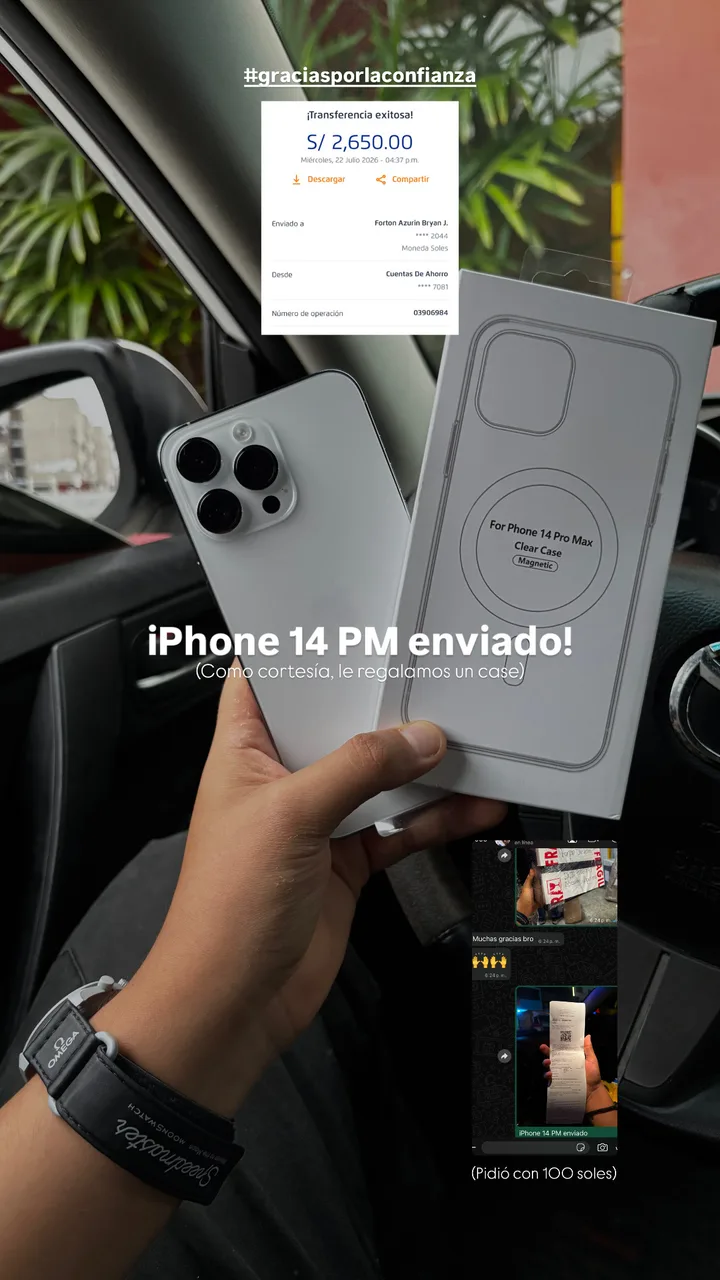 iPhone 14 Pro Max enviado con case de cortesía